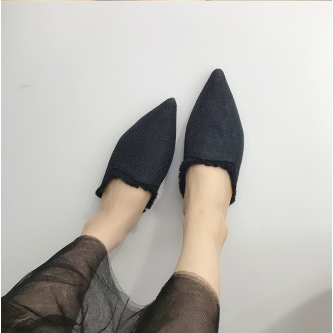 Sepatudari Karin Flatshoes wanita mules rumbai sepatu balet nyaman dipakai KR-FS0028