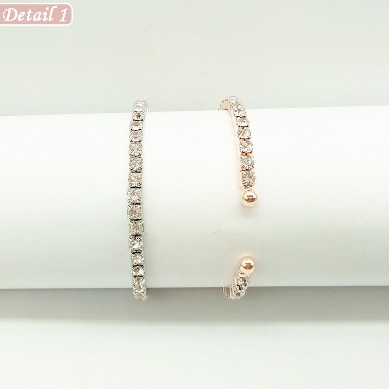 MALL - Gelang Wanita Fashion Korea Motif Lingkaran Berlian Diamond Alloy Bracelet GLG21 COD-1