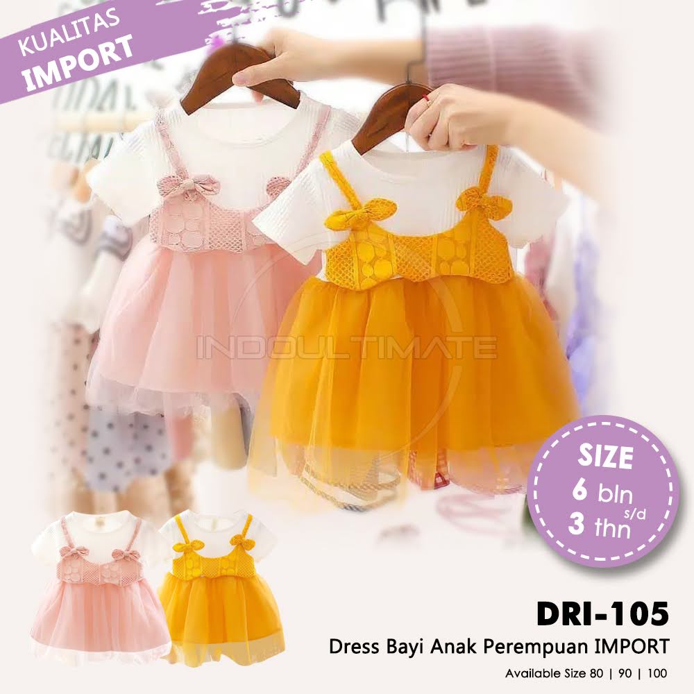 1Pcs Baju Pesta Rok Tutu Pakaian Balita 6 Bulan - 5 Tahun DRI-105 Dress Pesta Anak Perempuan Import Baju Gaun Anak Perempuan Dress Import Baju Pesta Rok Tutu Pakaian Balita Perempuan