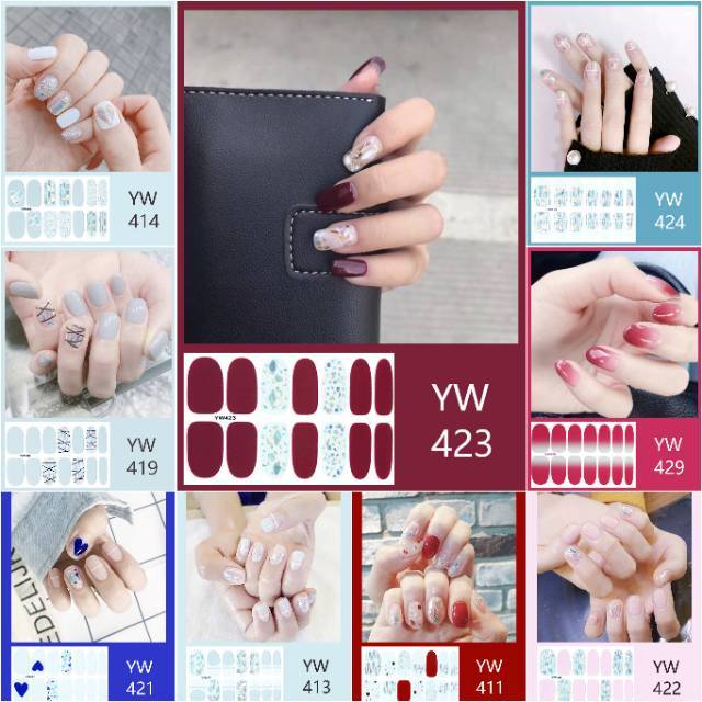 Sticker kuku nail sticker stiker kuku nail art (410-429)