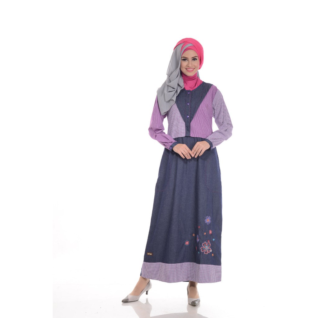 Gamis Hai Hai Gm 05, Gamis Muslimah, Gamis Akhwat, Dress Muslimah S-Xl - Biru Y6721 