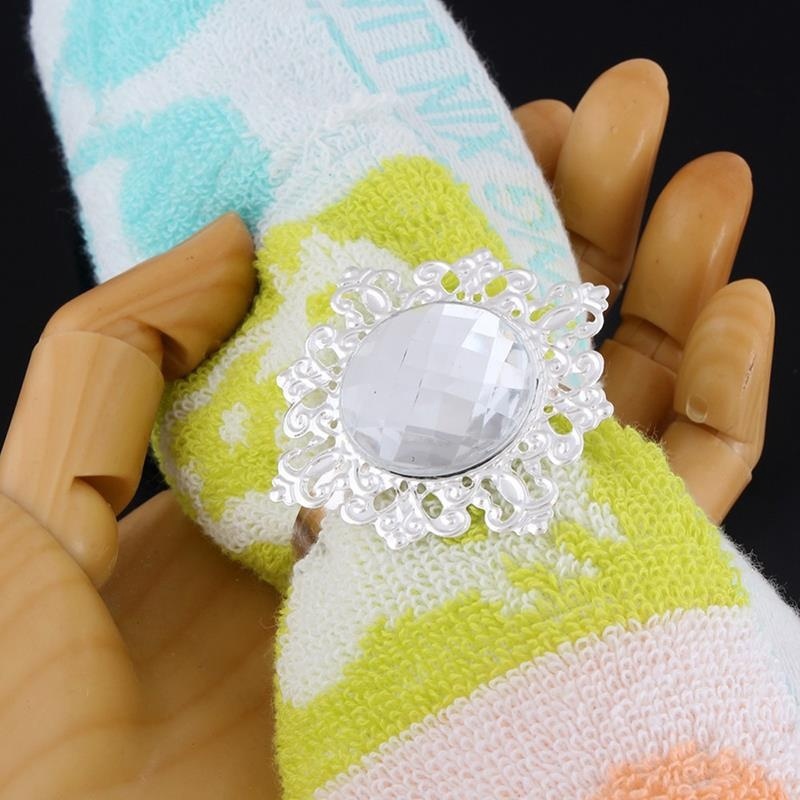 12PCS Crystal Napkin Ring for Table Kitchen Serviette Holder Wedding Banquet Dinner Christmas Decor