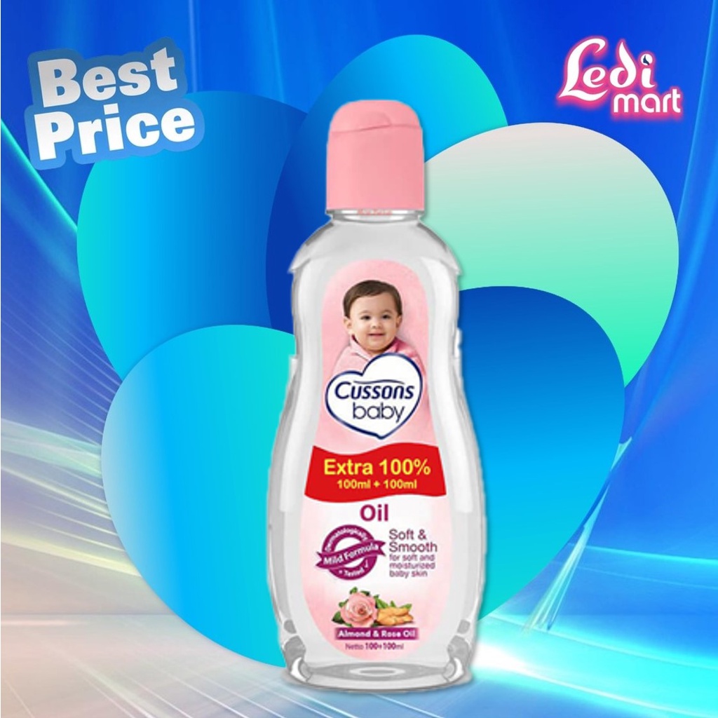 ORIGINAL Cussons Baby Oil 100ml+100ml &amp; 50ml+50ml (Extra Fill) / Cusson Baby Minyak bayi / LEDI MART