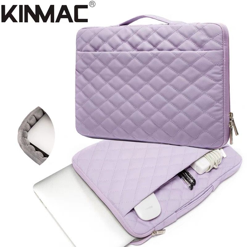 Tas Laptop Macbook KINMAC Diamond Quilted Shockproof Handstrap Size 13 14 15 16 inch