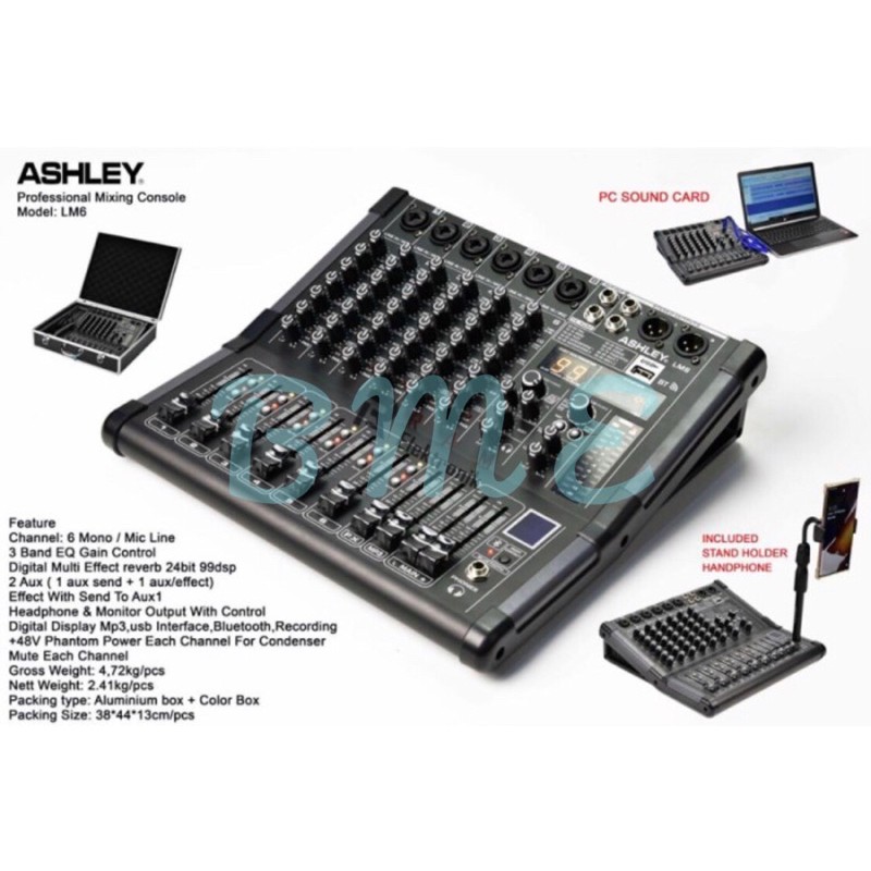 Mixer Audio ASHLEY LM6/LM 6 6CH USB-BLUETOOTH-SOUND CARD ORIGINAL