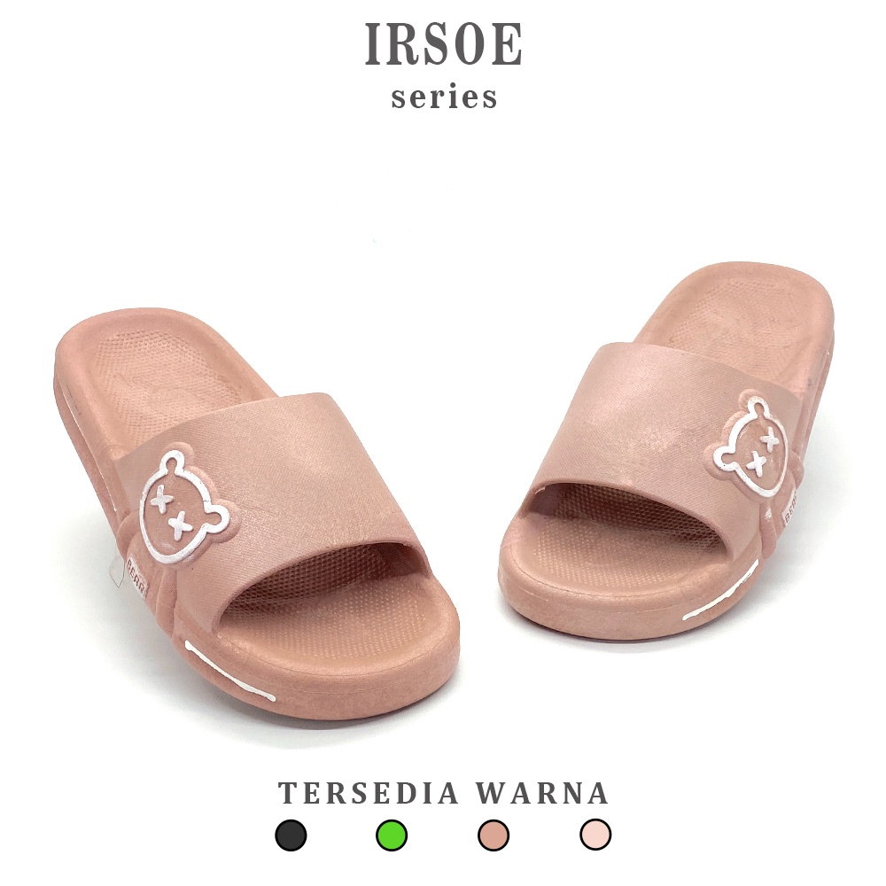 Sandal Wanita Terbaru Model Selop Karet Sandal Santai Motif Keren Irsoe 609