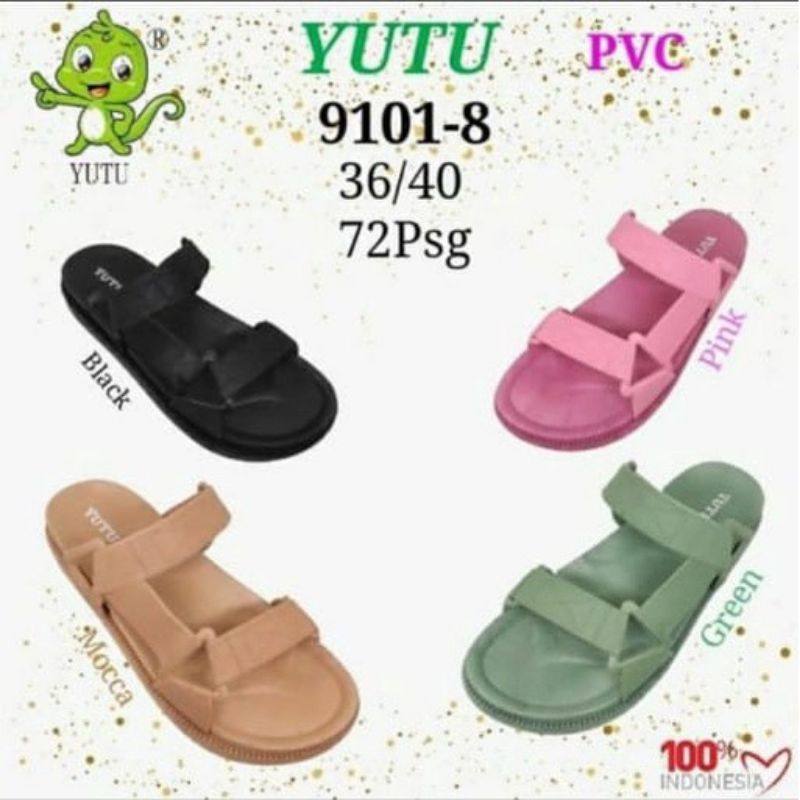 Sandal Gunung Jelly Wanita, Sandal Slip-On Karet Yutu 9101-8