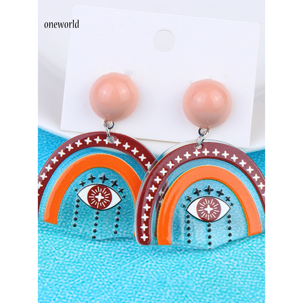 Oneworld Anting Gantung Model Awan Pelangi Bahan Akrilik Ringan Untuk Wanita