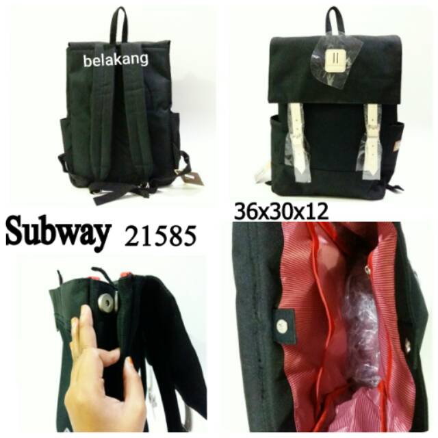 Tas ransel sekolah wanita termurah backpack subway keren 21585 terlaris