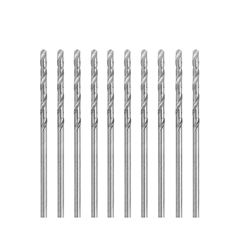 Bt Multifungsi 10pcs Mata Bor Twist Shank Lurus 0.8mm Micro HSS Kecil