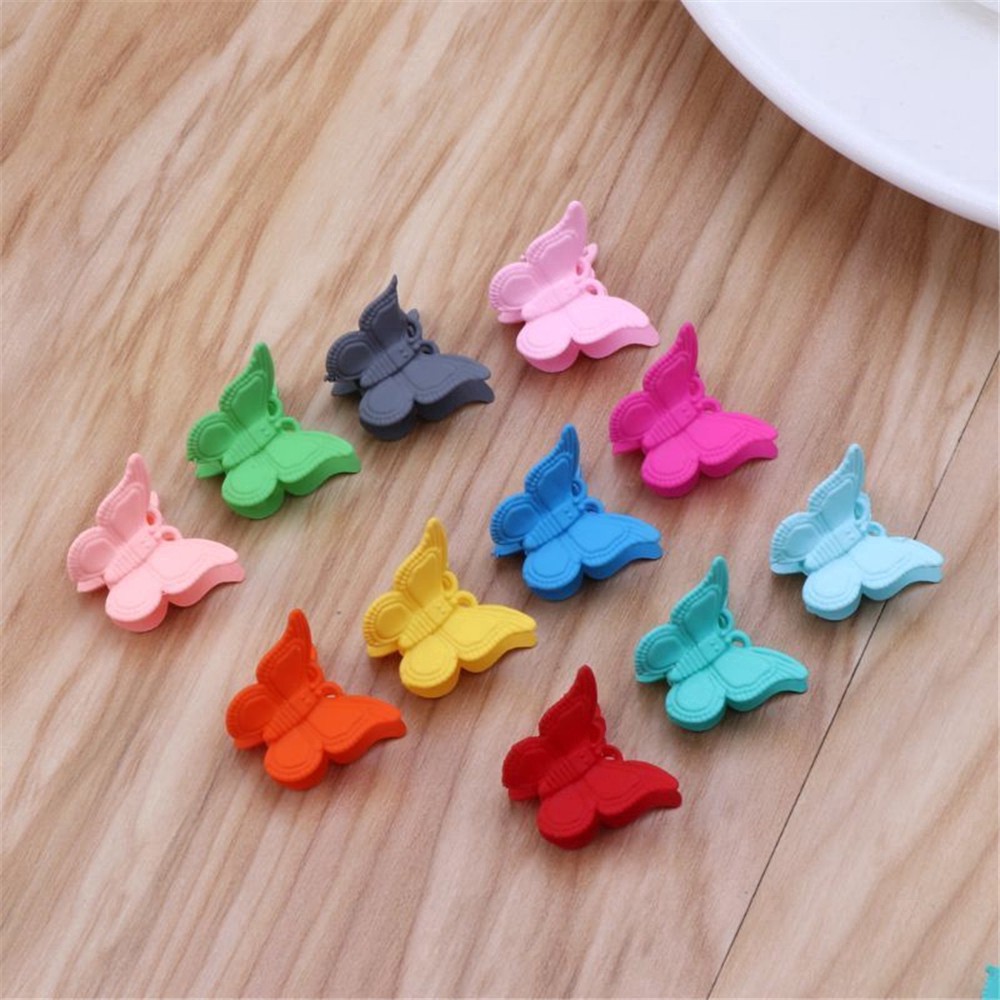 【COD Tangding】20Pcs Jepit Rambut Mini Bentuk Kupu-Kupu Warna Permen