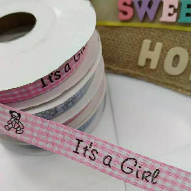 1 Roll (20Meter) - Pita Motif It's a Boy &amp; It's a Girl (1,3cm)