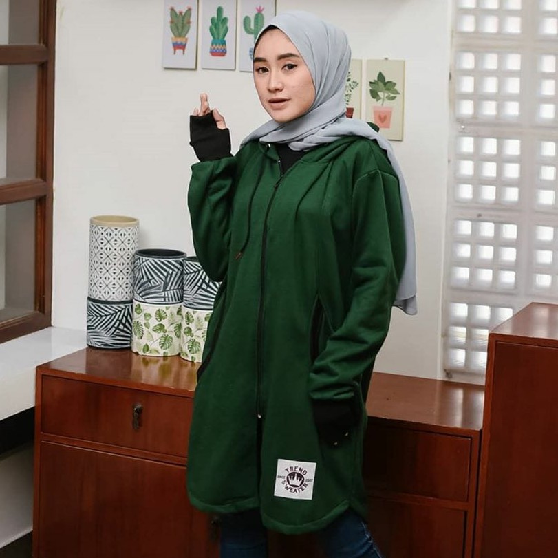 Pro Collection - Long RH Zipper - Jaket Wanita Muslim 4.6