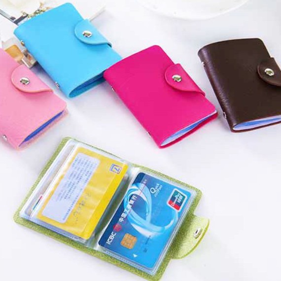 PA DOMPET KARTU KULIT WARNA WARNI 24 KARTU / SOUVENIR PERNIKAHAN TEMPAT KARTU NAMA ATM KTP TF076