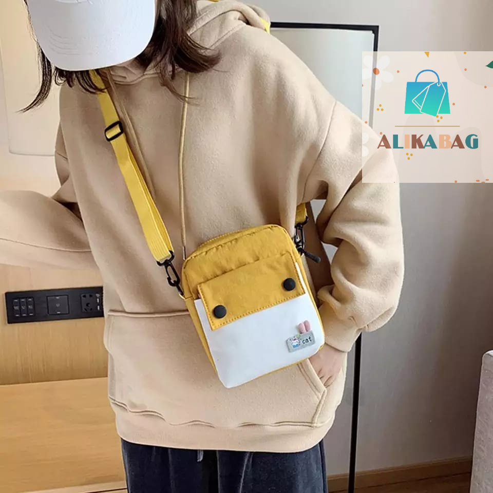 ALIKA BAG - Tas Selempang Wanita Sling Bag Mini Cat cute Untuk Gadis Remaja