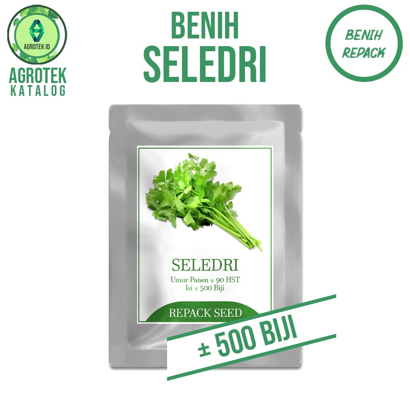 Benih Bibit Biji Tanaman Sayur dan Buah Isi Ratusan Murah Pakcoy Daun Bawang Selada Cabai Tomat Seledri Melon Paprika-Seledri