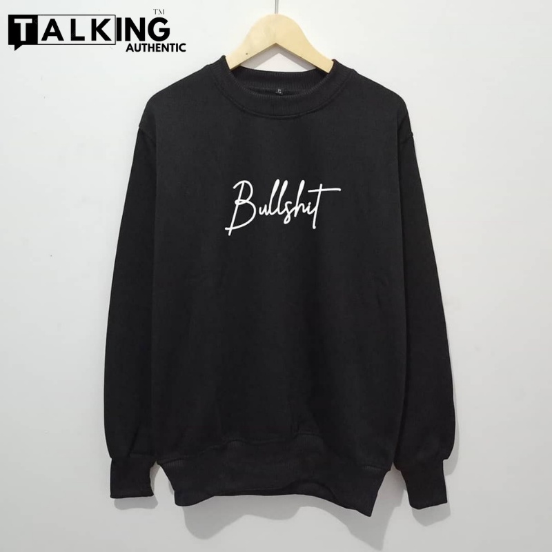 Sweater Crewneck BULLSHIT Sweatshirt Pria Switer Distro Japan Fleece Katun Tebal Premium Quality