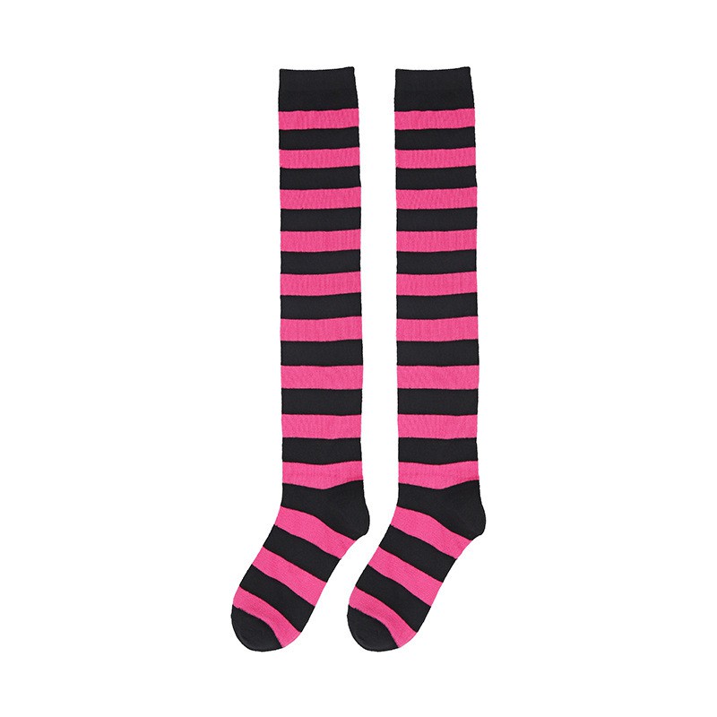 OKBE black and white overknee socks / kaos kaki belang hitam putih sepaha-rose X htm