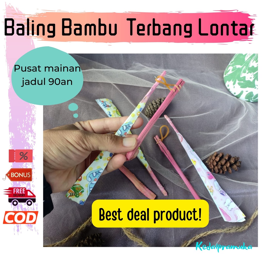 Baling Baling Bambu Kitiran Terbang Mainan Outdoor Lontar Karet Maianan Edukasi Anak 3 Tahun Legend