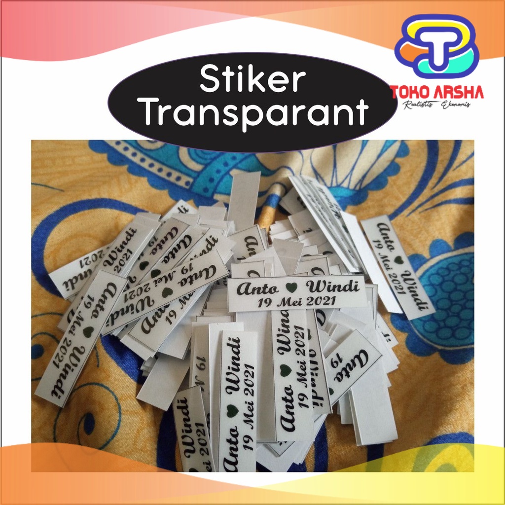 

Stiker Cetak Sticker Label Transparan Nama Untuk Aksesoris Stiker