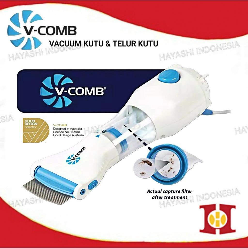 Sisir Kutu Rambut Elektrik V-Comb Vacum Penghilang Kutu