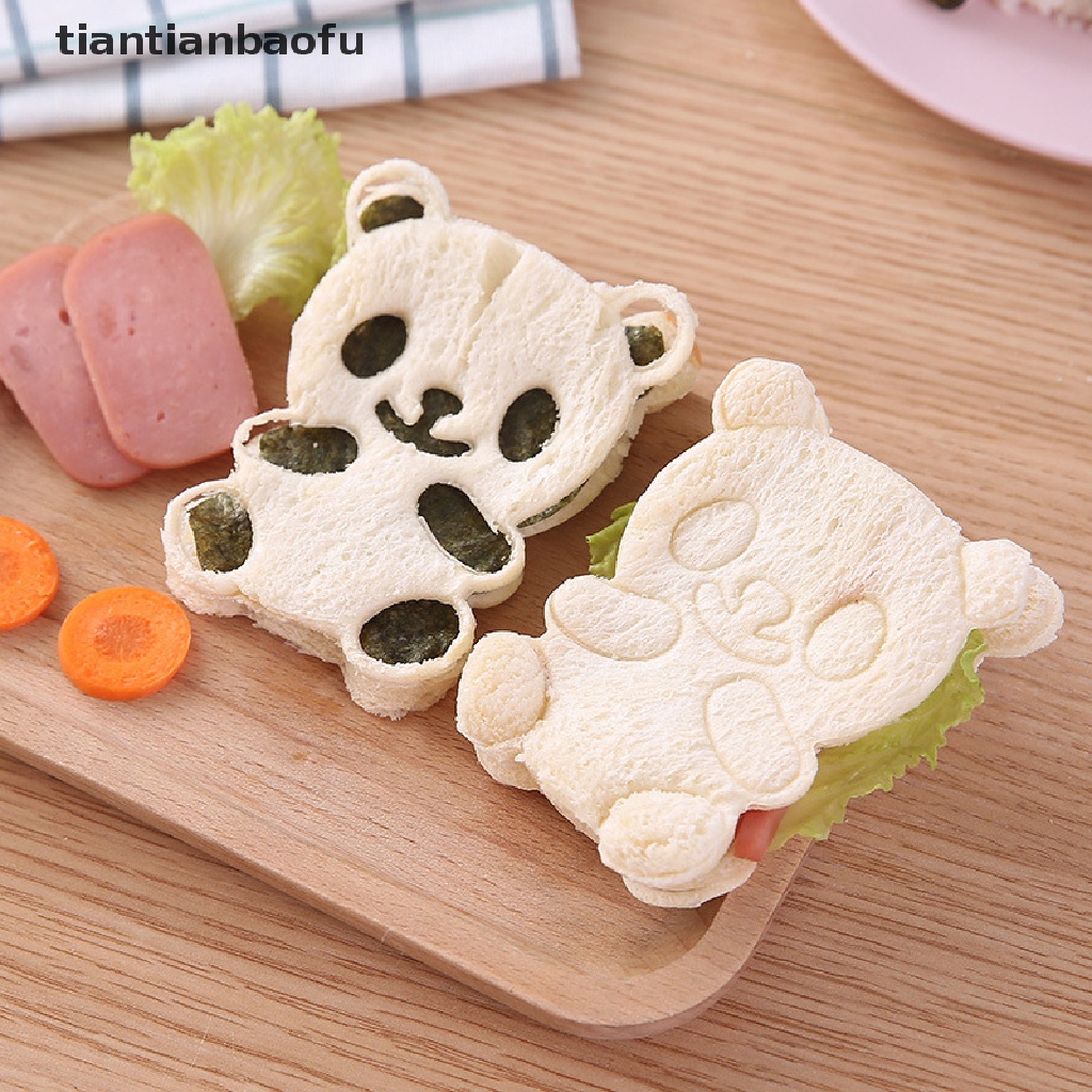 1 Set Cetakan Kue Biskuit Sandwich Bentuk Panda Lumba-Lumba Model Timbul