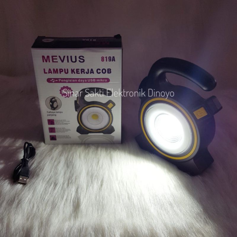 Lampu led emergency COB darurat lampu kerja + senter charge