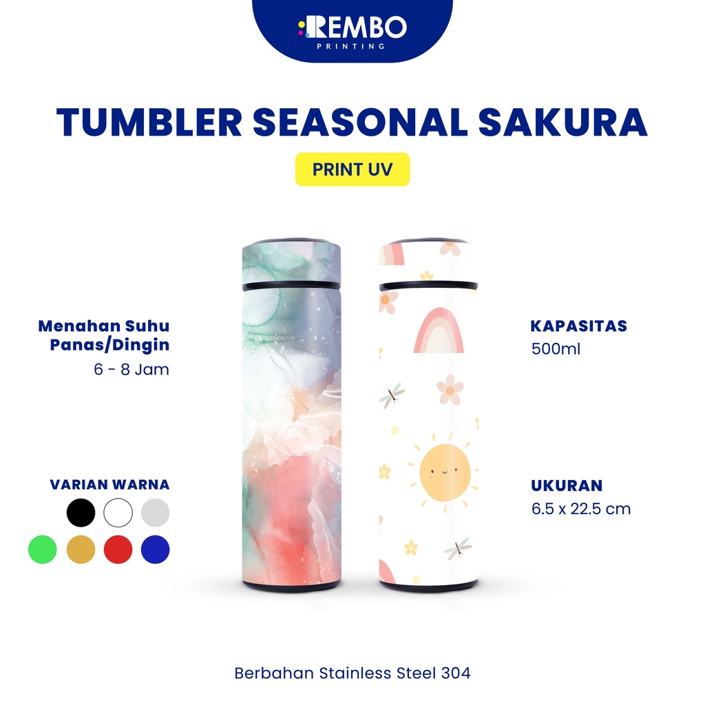 Tumbler Seasonal Sakura Full Print Cetak UV / Print UV / Tumbler Murah