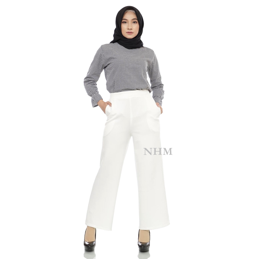 NHM Celana Kulot Scuba Impor Halus, Celana Panjang Muslimah Kulot