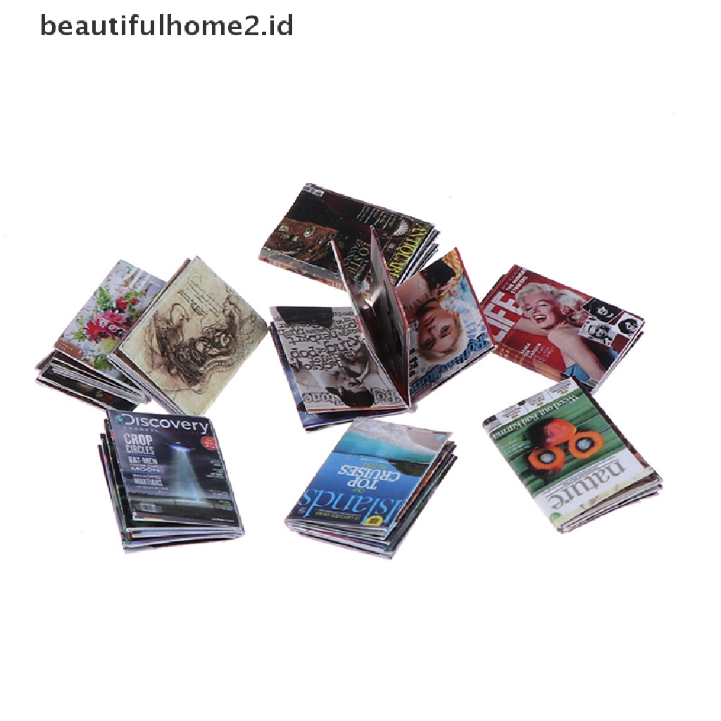 (beautifulhome2.id) 3pcs / set Mainan Miniatur Buku Majalah Skala 1: 12 Untuk Aksesoris Rumah Boneka