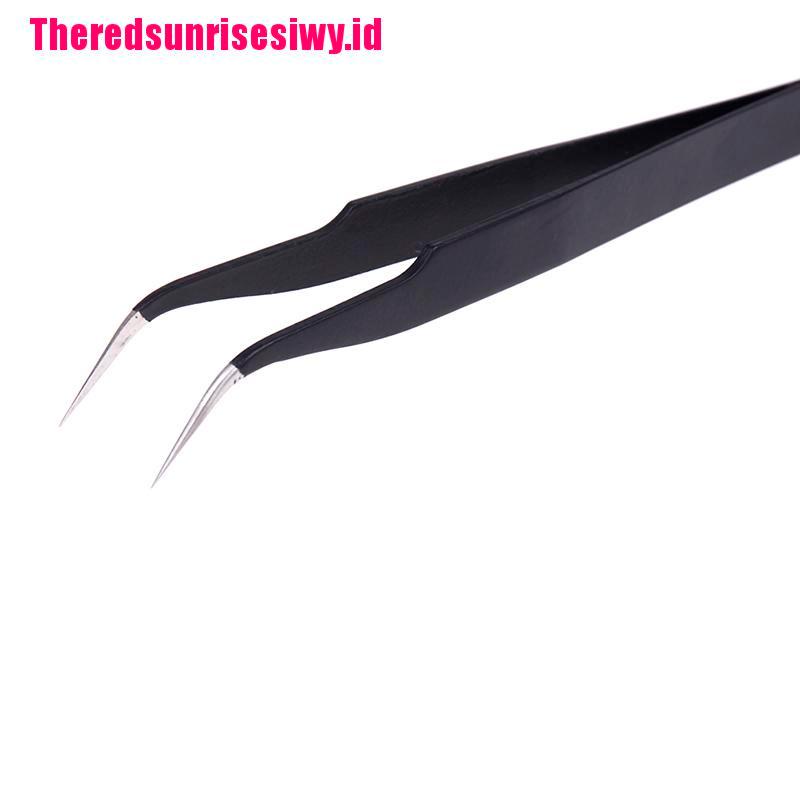 【Theredsunrisesiwy.id】2pcs Anti-static Elbow and Straight Stainless Steel Tweezers Cake Mold