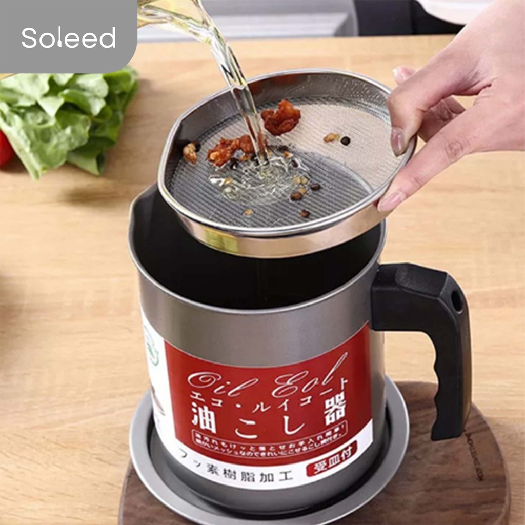 OIL POT NON-STICK 1400ML | SARINGAN TEMPAT MINYAK STAINLES JAPAN STYLE