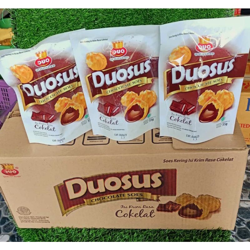 

Duosus Coklat Pouch 35gr / Duo Soes Coklat Ecer / Snack Murah