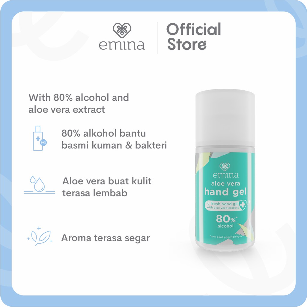 READY! EMINA HAND GEL SANITIZER - ALOE VERA HANS GEL 50ML