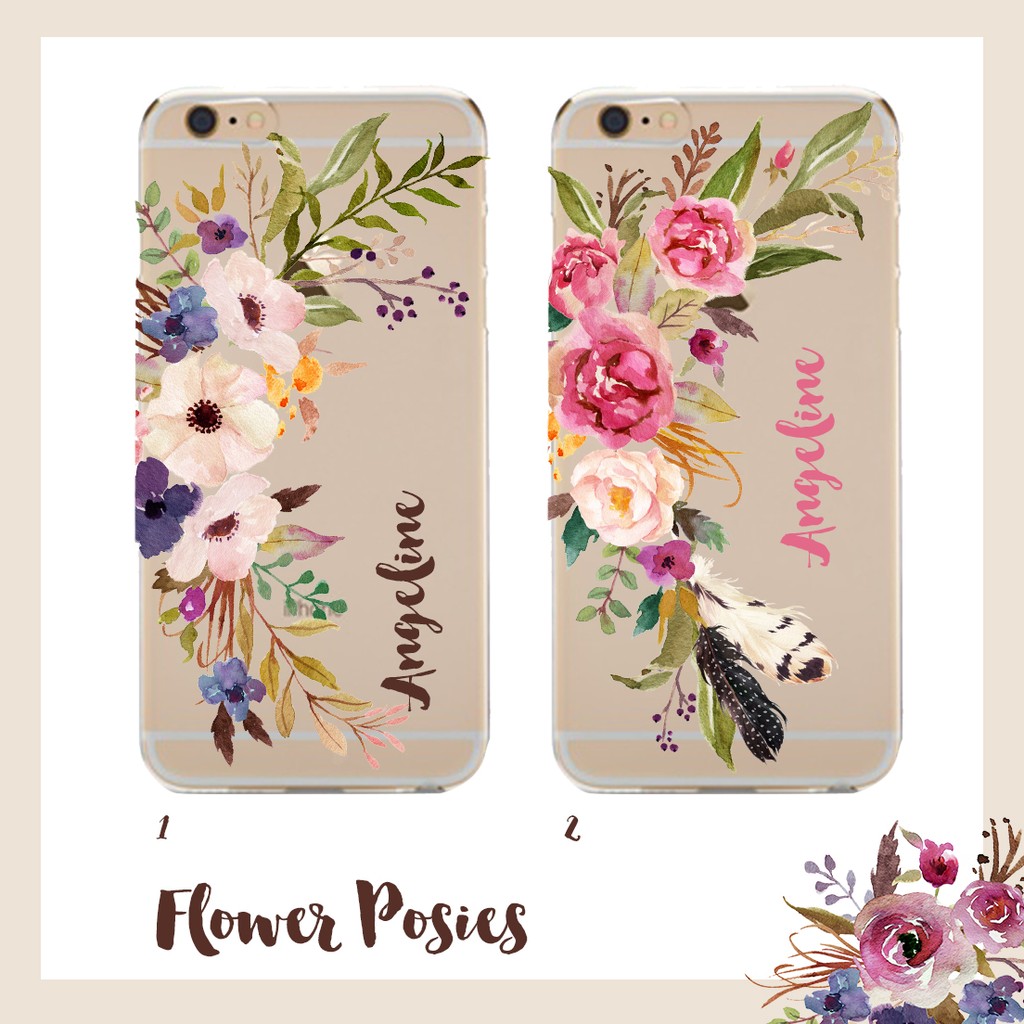 Casing Softcase Bunga Flower IPHONE SAMSUNG OPPO XIAOMI VIVO OPPO Casing Hape Casetify FREE Nama