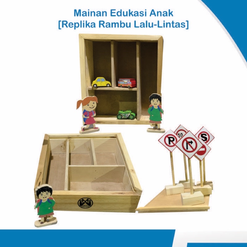 Mainan Edukasi anak - SET ALAT PERAGA REPLIKA RAMBU LALU LINTAS PAUD [eMWe.APE.DAK-21K]