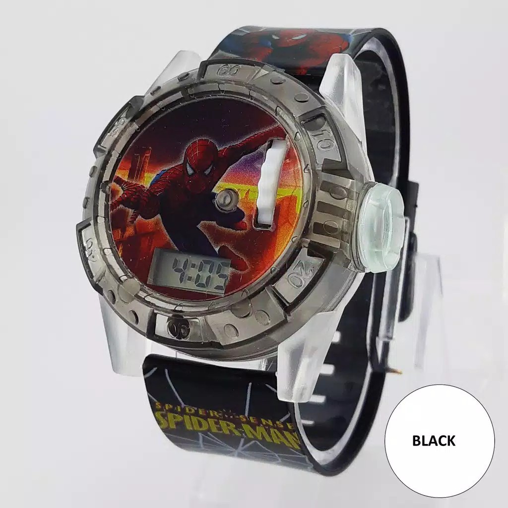 JAM TANGAN LED PROYEKTOR SPIDERMAN ANAK GROSIR TERMURAH