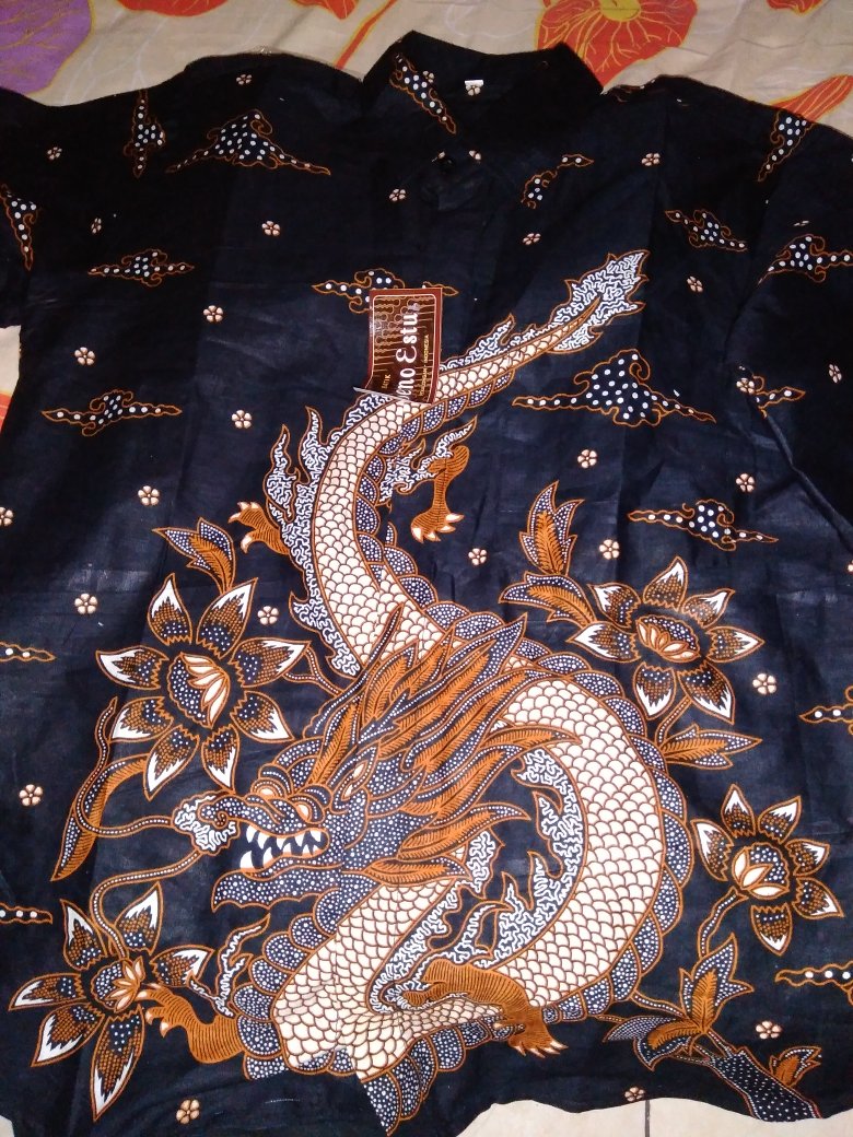 Gurdo Pari Kemeja Batik Pria Reguler Fit Lengan Panjang Modern Ori Dasar Hitam