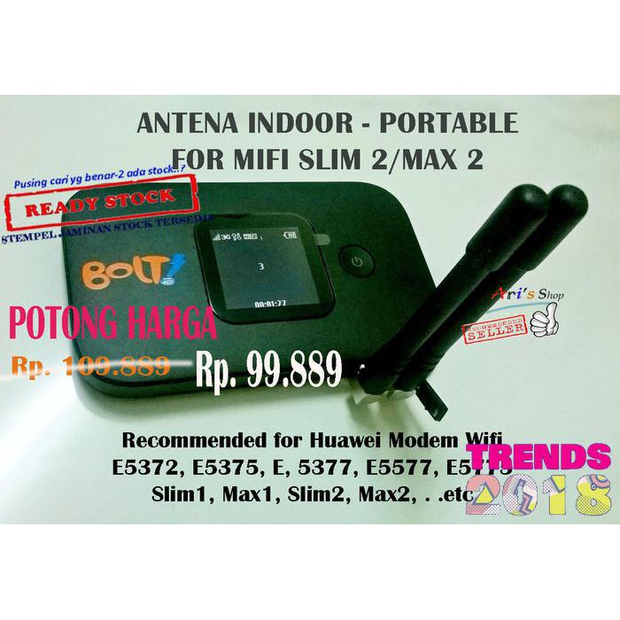 PROMO HARGA MURAH ANTENA INDOOR PORTABLE FOR MODEM WIFI BOLT 4G SLIM2 MAX 2 HUAWEI E5577