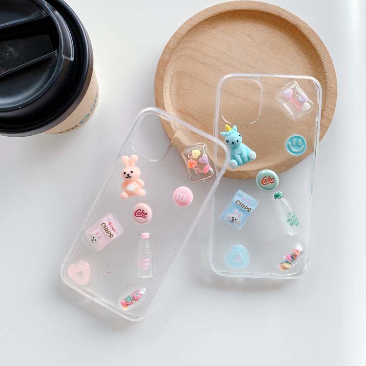 case iPhone XR Softcase liquid Design Unicorn 3D transparan