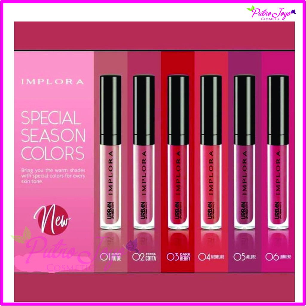 IMPLORA Urban Matte Lip Cream -Lip Cream BPOM.Lipcream Original 20 Shade