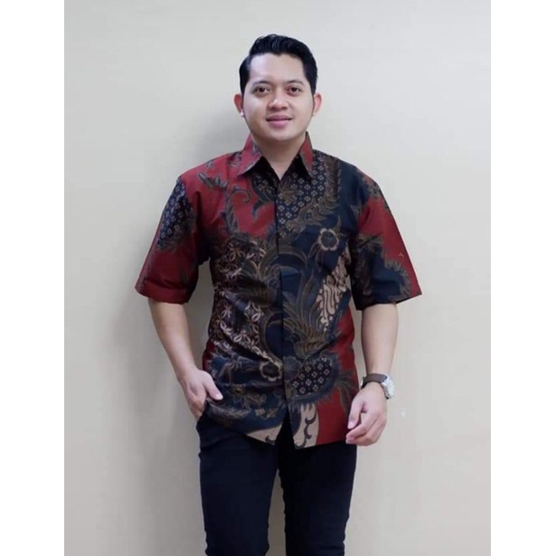 rajaswa lengan pendek kemeja batik lapis furing