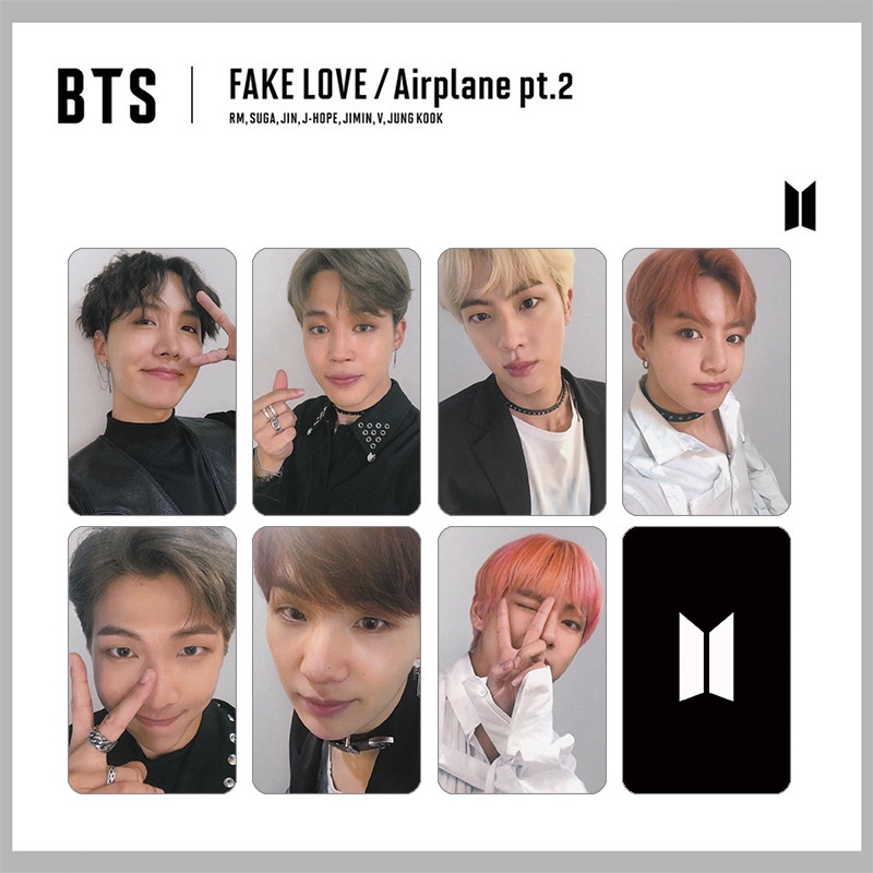 7pcs Kartu Lomo Foto Palsu BTS Bangtan Boys LOVE Ukuran Kecil