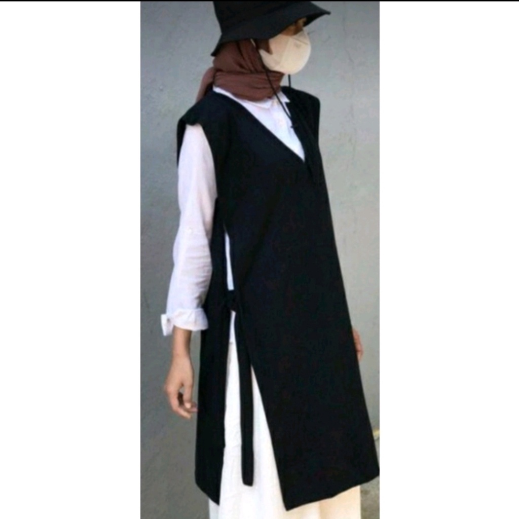 BEST SALE CUCI GUDANG Vest Rajut Salur Kerah V Panjang / Rompi Rajut Premium /Vest Rajut Oversize