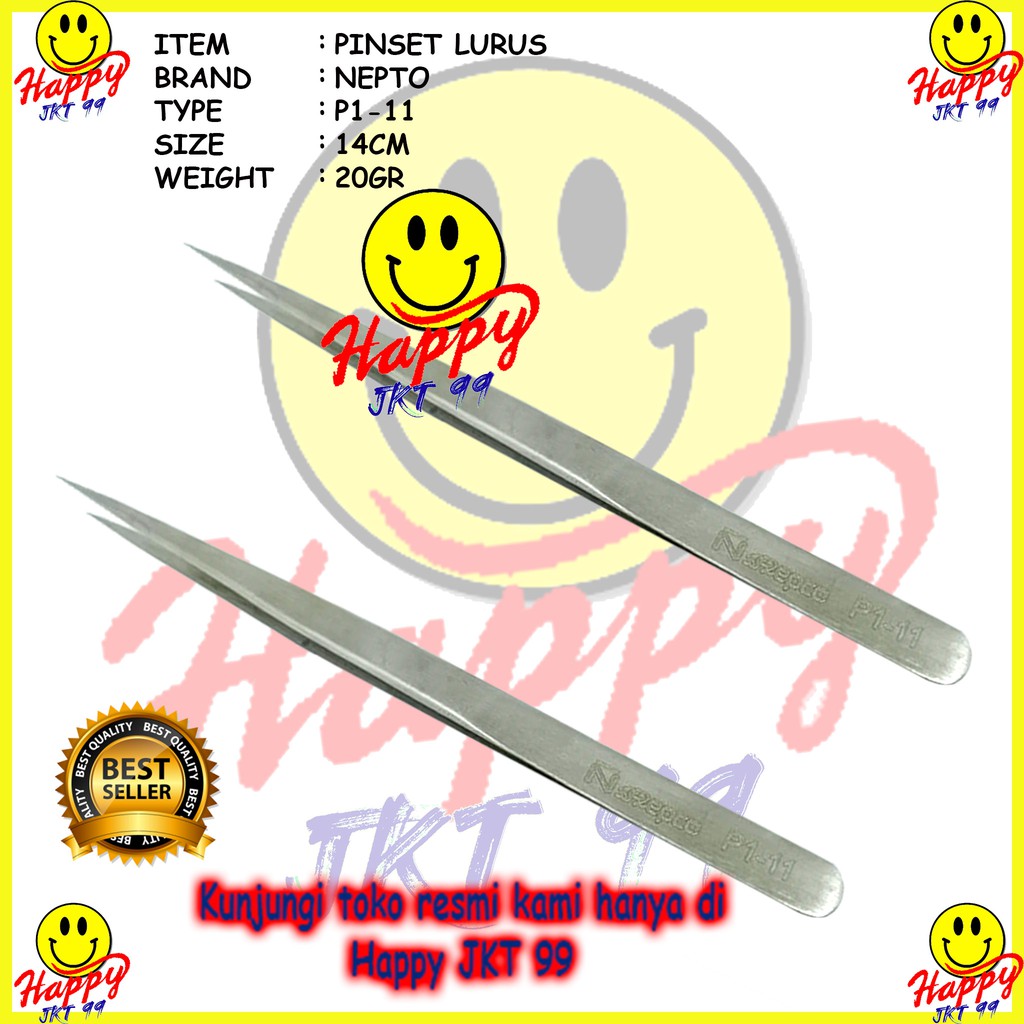 [ HAPPY JKT 99 ] PINSET NEPTO BENGKOK LURUS RUNCING P1-15 P1-11 P1 11 15 ALAT SERVICE TEKNISI