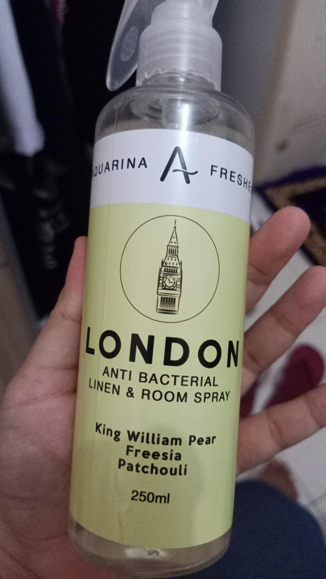 Aquarina Linen Spray Room Fabric Freshener Anti Bacterial Premium Pewangi Pakaian Parfum Ruangan