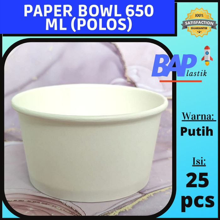 Paper Bowl 650 ml / Mangkok Kertas / Mangkok Bakso / Mangkok Soto