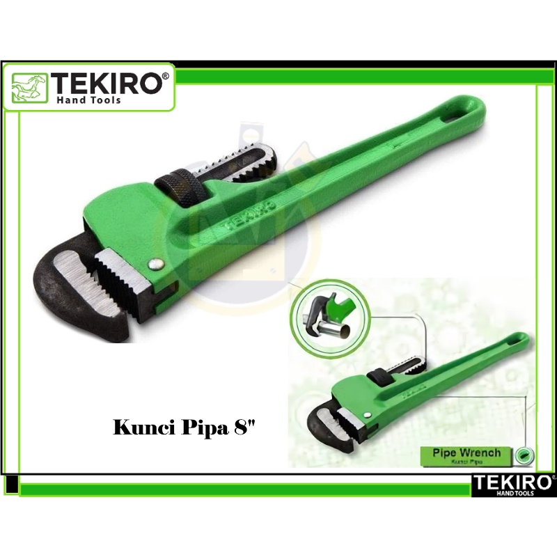 TEKIRO Kunci pipa Adjustable Pipe Wrench 8&quot; 10&quot; 12&quot;  8 Inch 10 Inch 12 Inch / Pipe wrench Pemotong Pipa Tang Pemotong Pipa / Kunci Pipa Pipe Wrench Ledeng Termurah Berkualitas