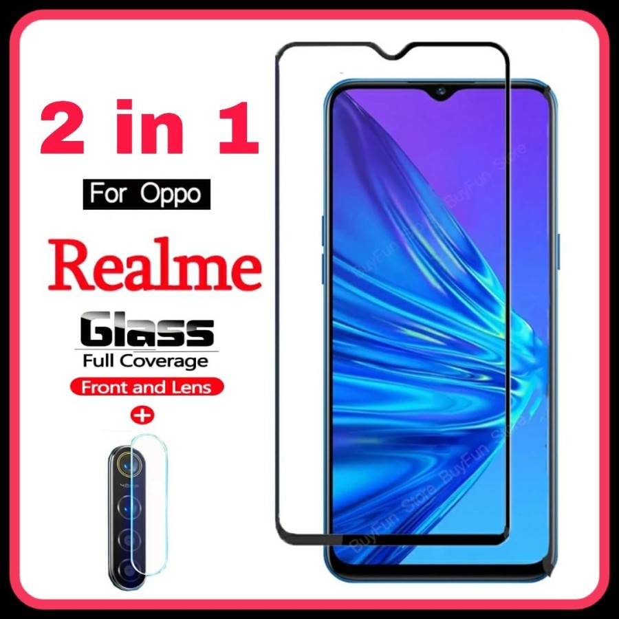 Tempered Glass Full Screen 9D Realme XT + Tg Lensa Camera 2in1