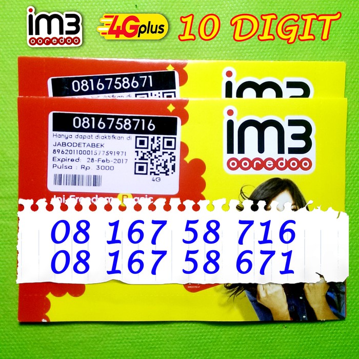 Perdana IM3 Nomor Cantik IM3 10 Digit 4G Couple 716 617